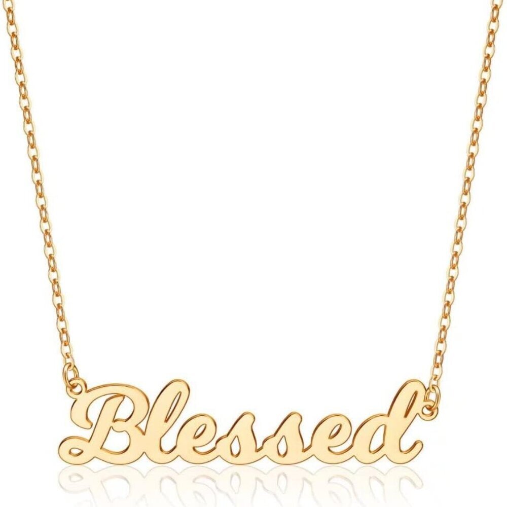 Custom Name Necklace Personalized, 14K Gold Plated Personalized Name Necklace Da